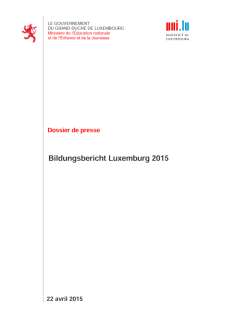 Bildungsbericht Luxemburg 2015