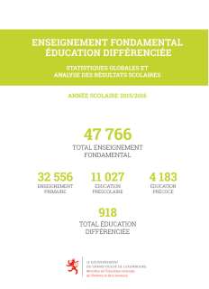 Enseignement fondamental éducation différenciée : Statistiques globales et analyse des résultats scolaires 2015/2016